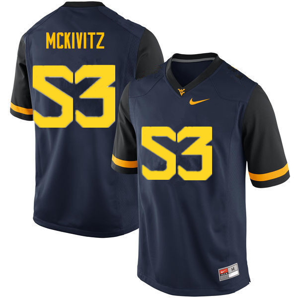 Men #53 Colten McKivitz West Virginia Mountaineers College Football Jerseys Sale-Navy